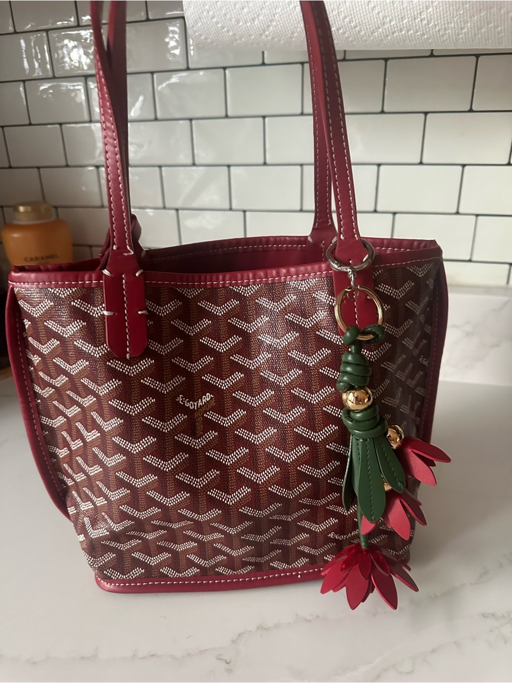 “Yard” burgundy tote